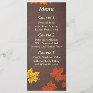 fall wedding menu