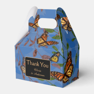 Fall Wedding Monarch Butterfly Blue  Favour Box