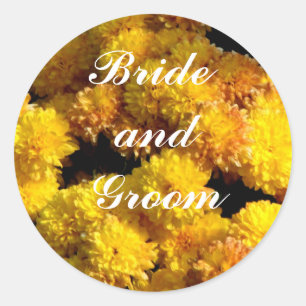FALL WEDDING MUMS ENVELOPE SEAL STICKERS