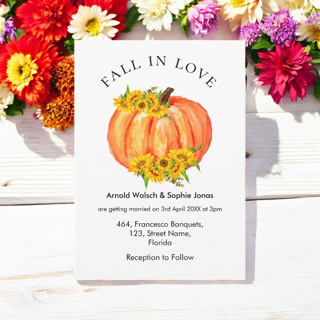 Fall Wedding Orange Pumpkin  Invitation (Creator Uploaded)