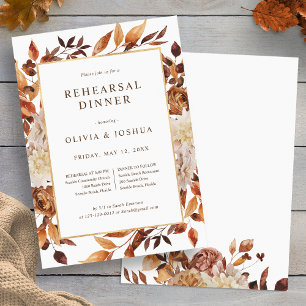 Fall Wedding Rehearsal Dinner Invitation