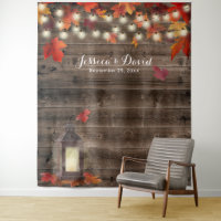 Fall Wedding Rustic Autumn Leaves Lantern Backdrop