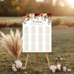 Fall Wedding Seating Chart Poster