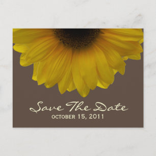 Fall Wedding Sunflower Save The Date Postcard