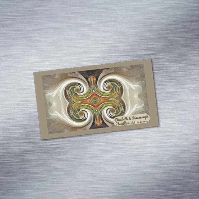 "Fall Wedding Table Favour" Business Card Magnet (In Situ)