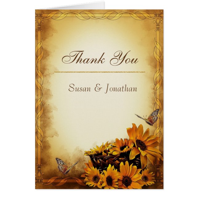Fall Wedding Thank You Card (Front)