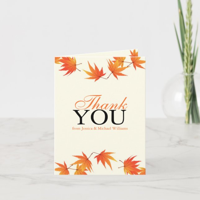 Fall Wedding Thank You Card (Front)