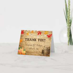 Fall Wedding Thank You Card for a Rustic Wedding