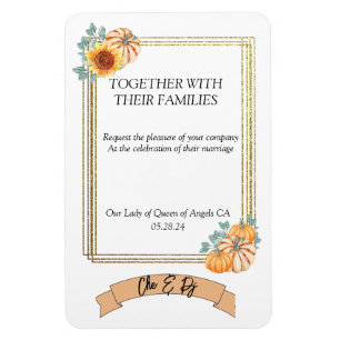 Fall Wedding Themed Invitation Magnet