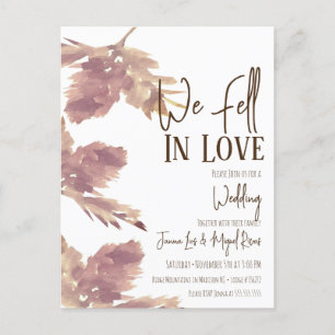 Fall Wedding Watercolor Leaf Brown  Postcard