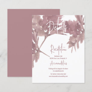 Fall Wedding Watercolor Leaf Details Card