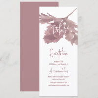 Fall Wedding Watercolor Leaf Details Invitation