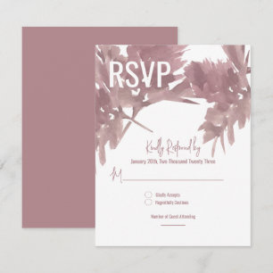 Fall Wedding Watercolor Leaf RSVP Card