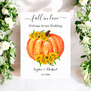 Fall Wedding Welcome Sign Pumpkin Poster