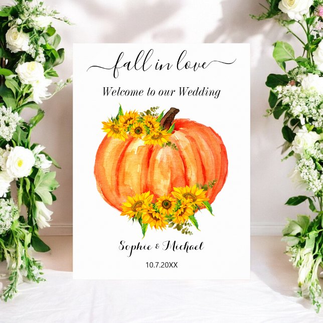 Fall Wedding Welcome Sign Pumpkin Poster (Creator Uploaded)