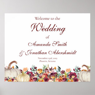 Fall Wedding Welcome Sign, Wedding Welcome Sign