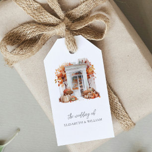 Fall Wedding White Front Door Personalised Gift Tags