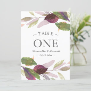 Fall Wedding With Purple Foliage Table Number