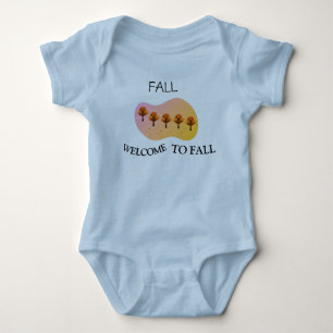 Fall Welcome To Fall Baby Light Blue Bodysuit