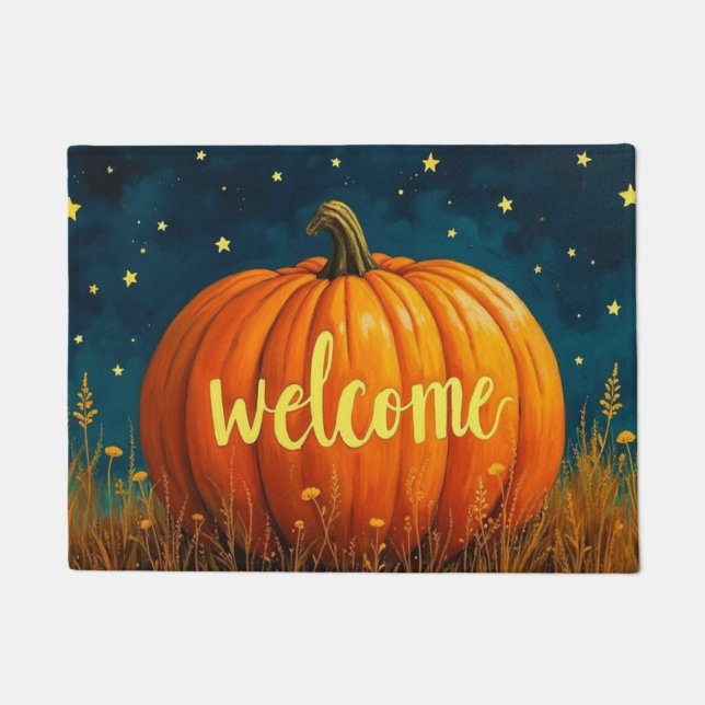 Fall Welcome with Pumpkin Doormat (Front)