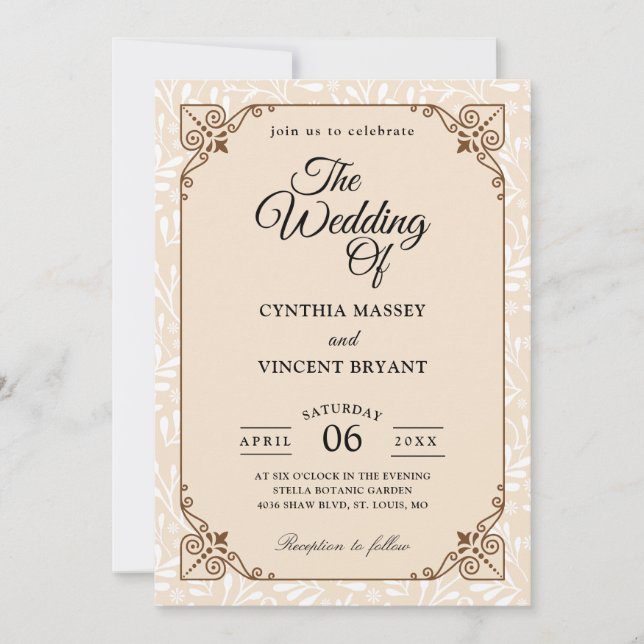 fall western country wedding invitations (Front)