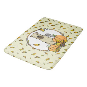 Fall Wheaten Terrier (wheaten 1b2) Pumpkins Cute Bath Mat