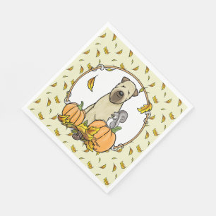 Fall Wheaten Terrier (wheaten 1b2) Pumpkins Cute Napkin