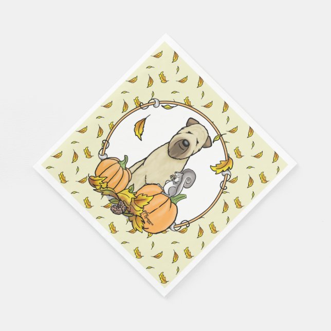 Fall Wheaten Terrier (wheaten 1b2) Pumpkins Cute Napkin (Corner)