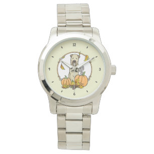 Fall Wheaten Terrier (wheaten 1b2) Pumpkins Cute Watch