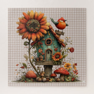Fall Whimsical Birdhouse Puzzle