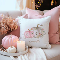 Fall White and Pink Pumpkin Decorative