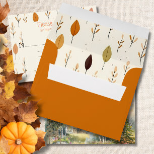 Fall White Rustic Barn RSVP Envelope