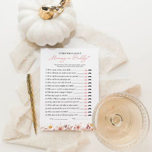 Fall Who Said It Baby Shower Game Card