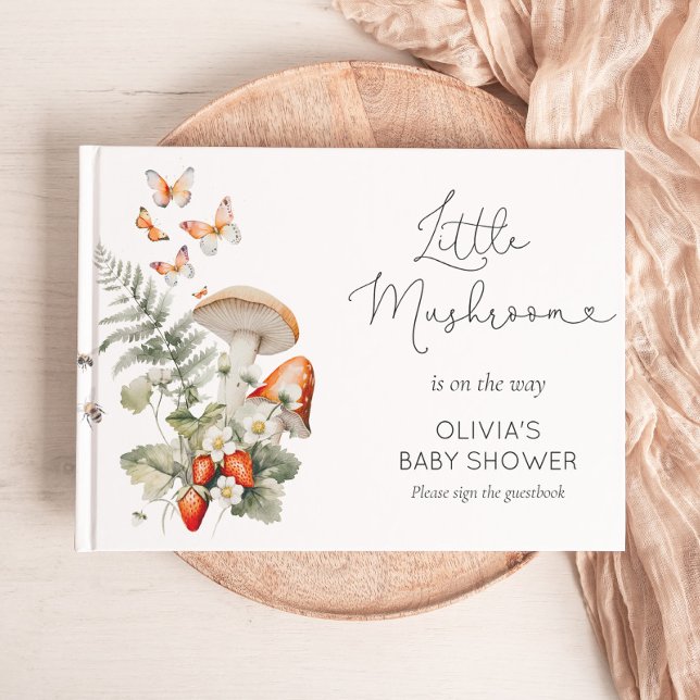 Fall wild little mushroom baby shower guest book (Creator Uploaded)