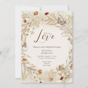 Fall Wildflower Autumn Baby Shower  Invitation