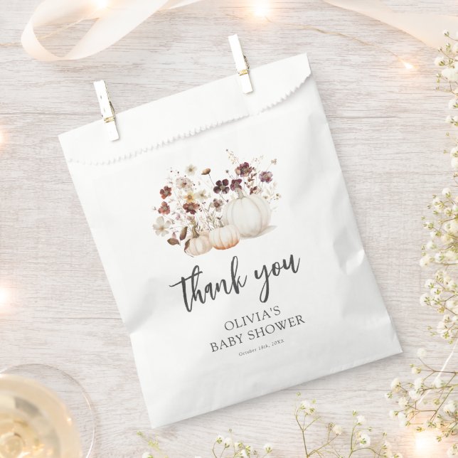 Fall Wildflower Baby Shower Favour Bags (Clipped)