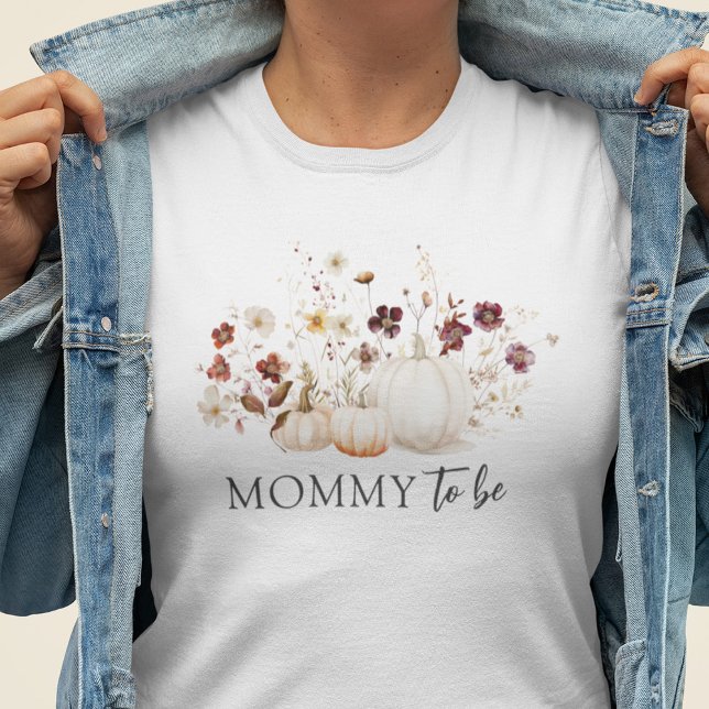 Fall Wildflower Baby Shower Mummy To Be Tri-Blend Shirt (Creator Uploaded)