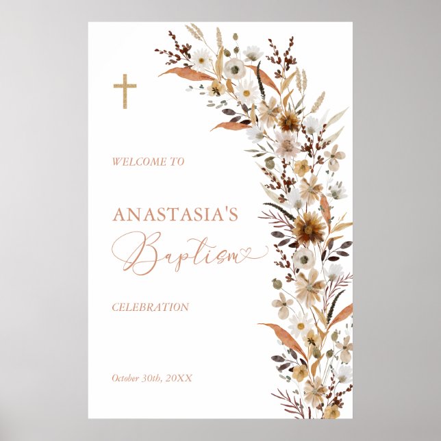 Fall Wildflower Baptism Welcome Poster (Front)