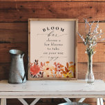 Fall Wildflower Bloom or Flower Bar Poster<br><div class="desc">Fall Wildflower Bloom or Flower Bar Poster - DIY Favour for birthdays or baby showers</div>