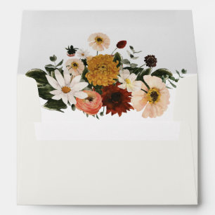 Fall Wildflower Boho Wedding Envelope