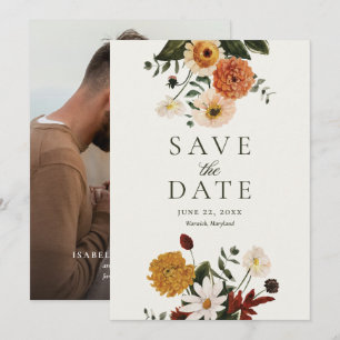 Fall Wildflower Boho Wedding Save The Date