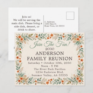 Fall Wildflower Family Get Together Join The Fun Holiday Postcard