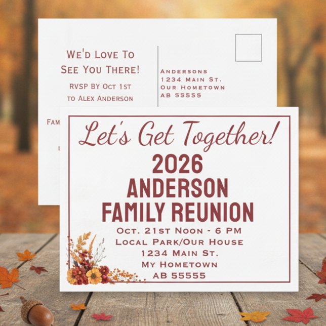 Fall Wildflower Get Together Reunion Postcard (Creator Uploaded)
