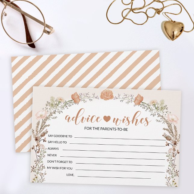 Fall wildflower girl baby shower advice wish card (Creator Uploaded)