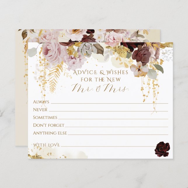 Fall Wildflower Gold Floral Bridal Shower (Front/Back)