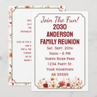 Fall Wildflower Join The Fun Family Reunion Card