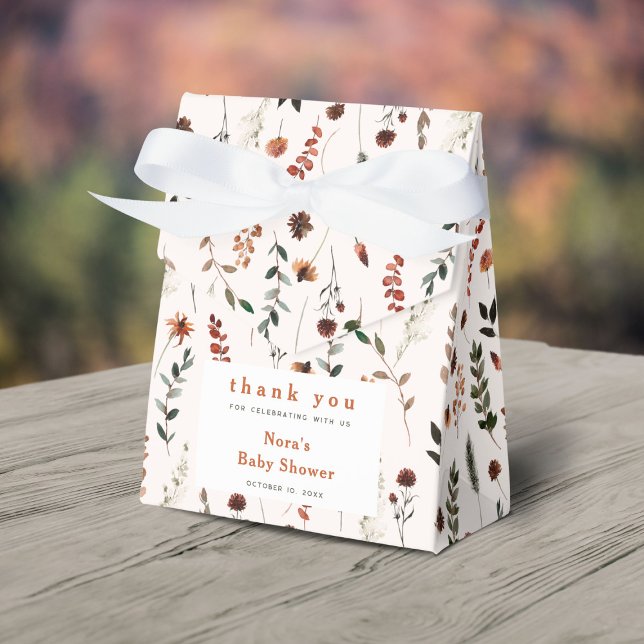 Fall Wildflower Pattern Favour Box (Creator Uploaded)