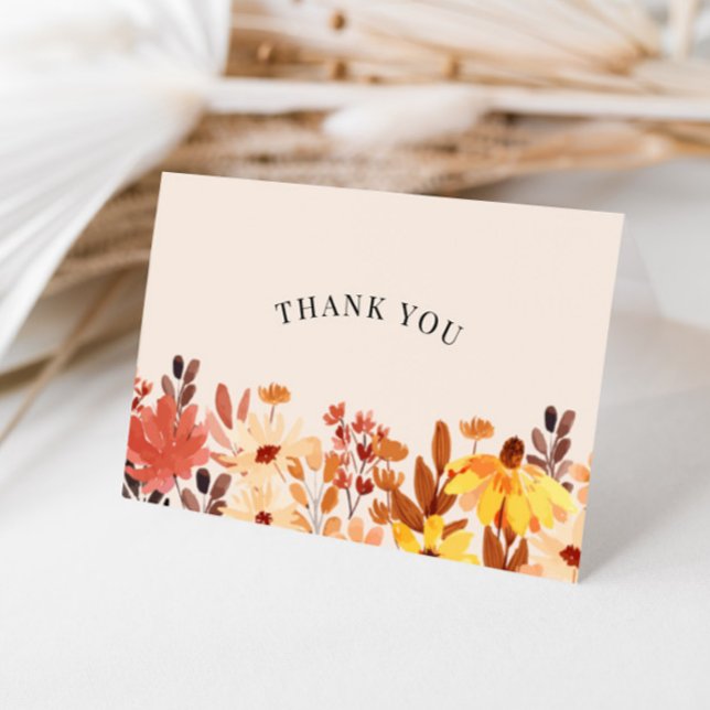 Fall Wildflower Terracotta Thank You Card (Creator Uploaded)