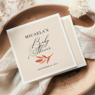 Fall Wildflower Watercolor Baby Shower Napkins