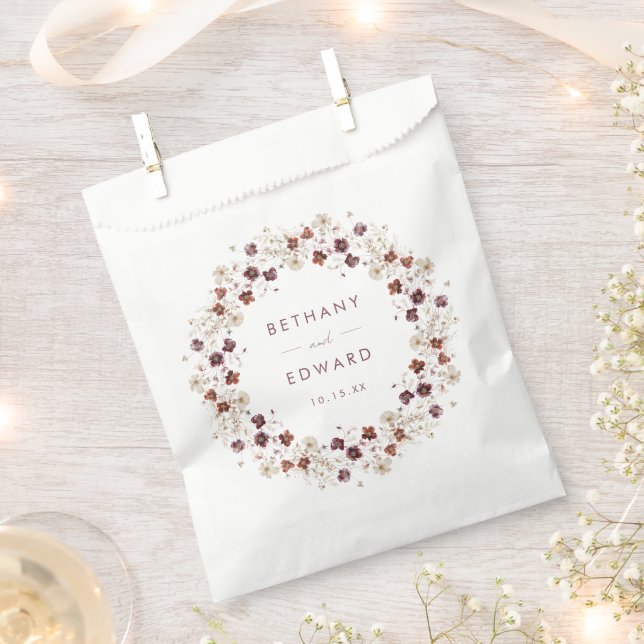 Fall Wildflower Wedding Favour Bags (Clipped)